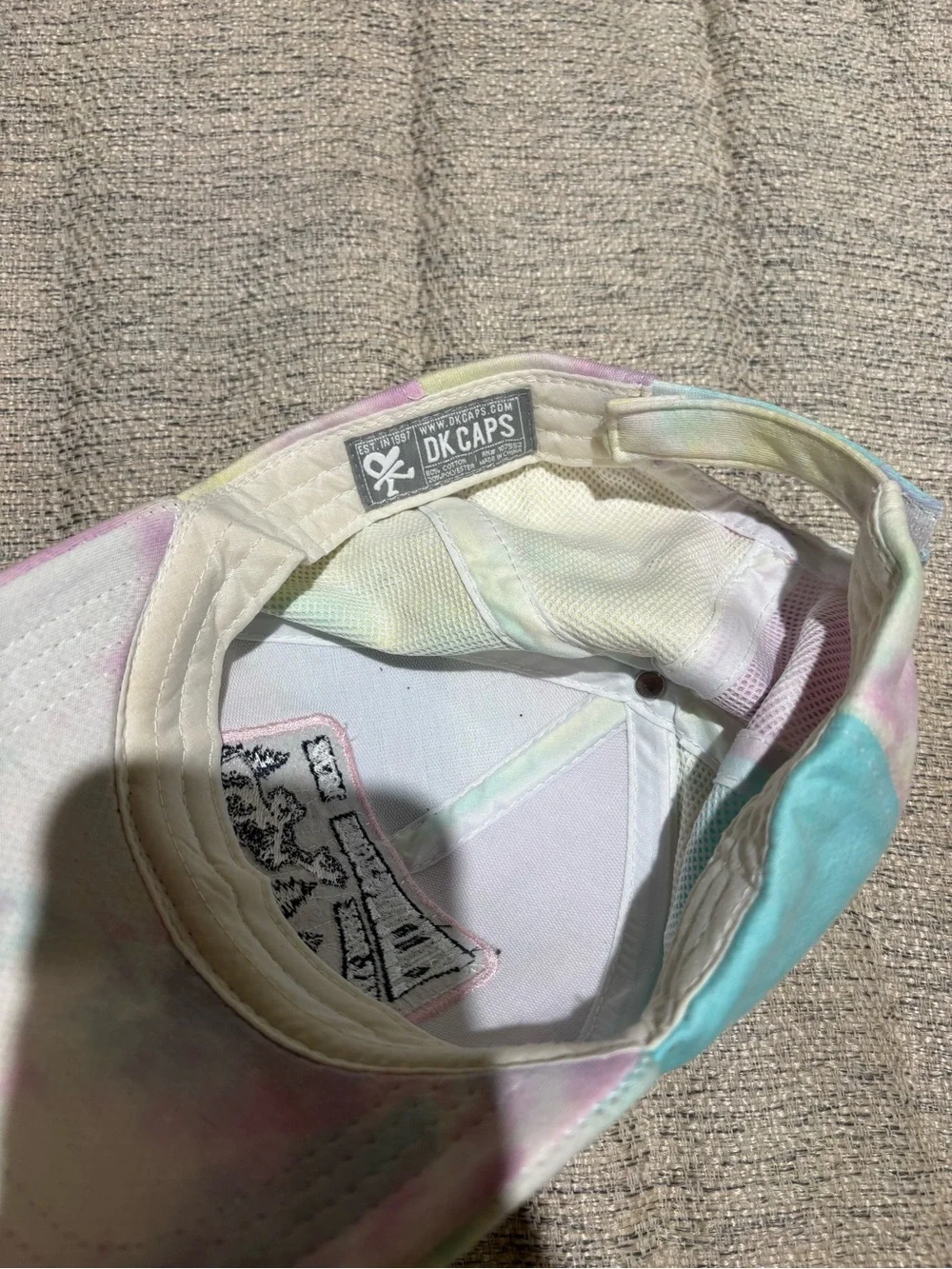 Yellowstone Tie-Dye Baseball Cap - Pastel Pink/Blue/Yellow